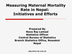 Measuring Maternal Mortality Rate in Nepal: Initiatives and Efforts
