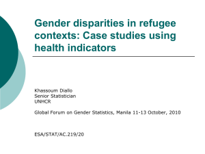 Gender disparities in refugee contexts: Case studies using health indicators