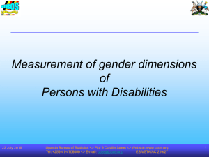 Measurement of gender dimensions of Persons with Disabilities 1