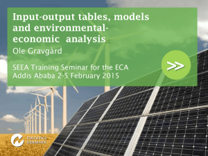 &gt;&gt; Input-output tables, models and environmental- economic  analysis
