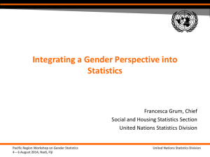Integrating a Gender Perspective into Statistics Francesca Grum, Chief