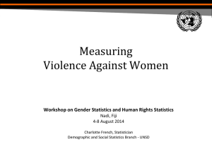 Measuring Violence Against Women Workshop on Gender Statistics and Human Rights Statistics