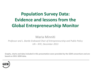 Population Survey Data: Evidence and lessons from the Global Entrepreneurship Monitor Maria Minniti