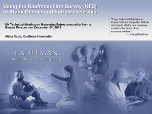 Using the Kauffman Firm Survey (KFS) to Study Gender and Entrepreneurship