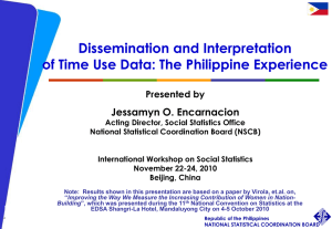 Dissemination and Interpretation of Time Use Data: The Philippine Experience Presented by