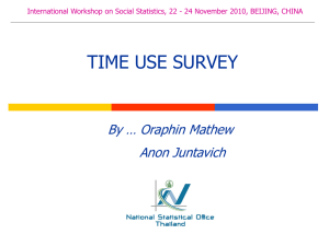 TIME USE SURVEY By … Oraphin Mathew Anon Juntavich