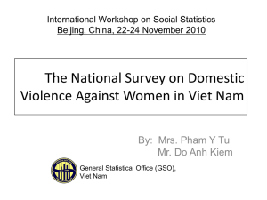 The National Survey on Domestic Violence Against Women in Viet Nam