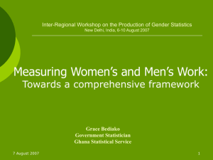 Measuring Women’s and Men’s Work: Towards a comprehensive framework Grace Bediako