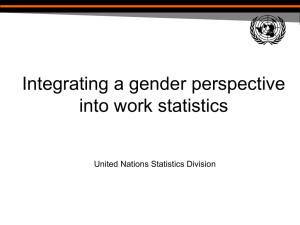 Integrating a gender perspective into work statistics United Nations Statistics Division