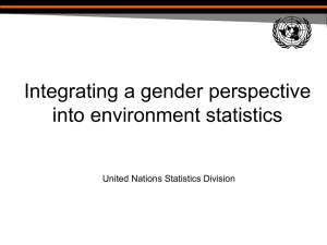 Integrating a gender perspective into environment statistics United Nations Statistics Division