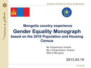 Gender Equality Monograph Mongolia country experience Census