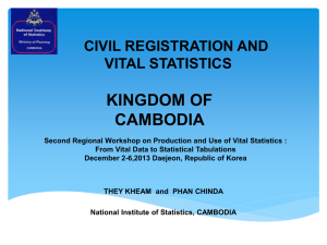 KINGDOM OF CAMBODIA CIVIL REGISTRATION AND VITAL STATISTICS