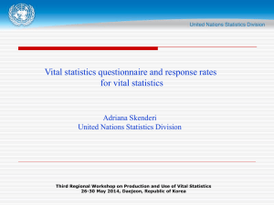 Vital statistics questionnaire and response rates for vital statistics Adriana Skenderi