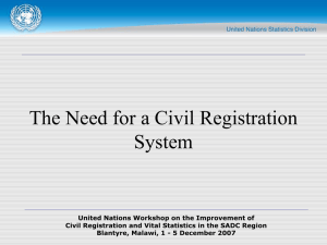 The Need for a Civil Registration System