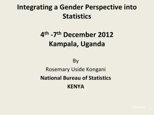 Integrating a Gender Perspective into Statistics 4 -7