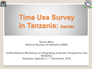 Time Use Survey in Tanzania: Gender