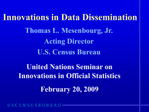 Innovations in Data Dissemination Thomas L. Mesenbourg, Jr. Acting Director U.S. Census Bureau