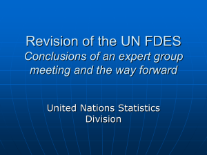 Revision of the UN FDES Conclusions of an expert group