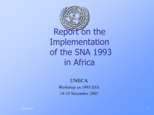 Report on the Implementation of the SNA 1993 in Africa