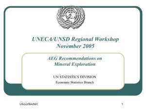 UNECA/UNSD Regional Workshop November 2005 AEG Recommendations on Mineral Exploration
