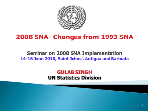 2008 SNA- Changes from 1993 SNA Seminar on 2008 SNA Implementation