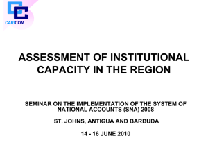 ASSESSMENT OF INSTITUTIONAL CAPACITY IN THE REGION