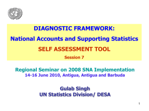 DIAGNOSTIC FRAMEWORK: National Accounts and Supporting Statistics SELF ASSESSMENT TOOL