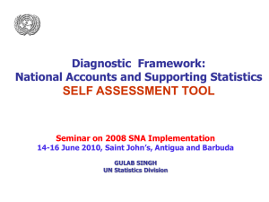 SELF ASSESSMENT TOOL Diagnostic  Framework: National Accounts and Supporting Statistics