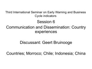 Session 6 Communication and Dissemination: Country experiences Discussant: Geert Bruinooge