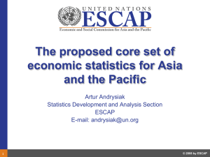 The proposed core set of economic statistics for Asia and the Pacific