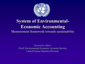 System of Environmental- Economic Accounting Measurement framework towards sustainability Alessandra Alfieri