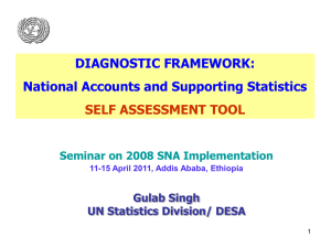 DIAGNOSTIC FRAMEWORK: National Accounts and Supporting Statistics SELF ASSESSMENT TOOL