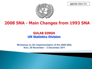 2008 SNA - Main Changes from 1993 SNA GULAB SINGH