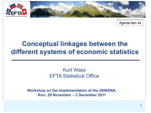 Conceptual linkages between the different systems of economic statistics Kurt Wass