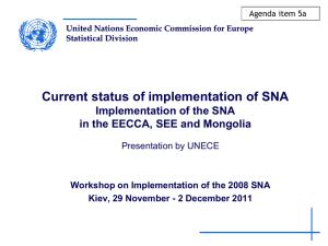 Current status of implementation of SNA Implementation of the SNA