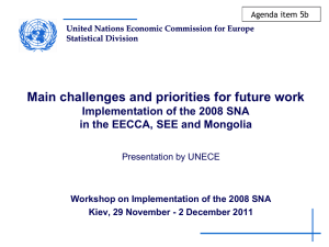 Main challenges and priorities for future work Presentation by UNECE