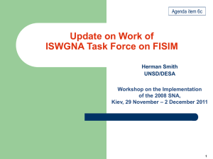 Update on Work of ISWGNA Task Force on FISIM Herman Smith UNSD/DESA