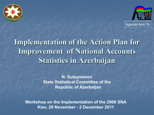 Implementation of the Action Plan for Improvement  of National Accounts