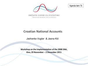 Croatian National Accounts Jasna Kiš Jadranka Vuglar  &amp;