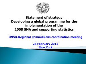 Statement of strategy Developing a global programme for the implementation of the