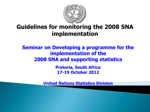 Guidelines for monitoring the 2008 SNA implementation implementation of the
