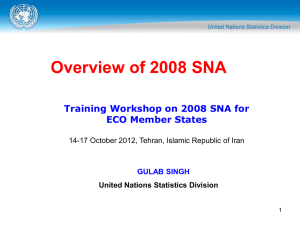 Overview of 2008 SNA Training Workshop on 2008 SNA for