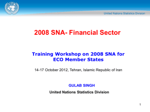 2008 SNA- Financial Sector Training Workshop on 2008 SNA for