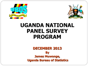 UGANDA NATIONAL PANEL SURVEY PROGRAM DECEMBER 2013