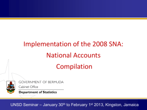 Brief Introductions Implementation of the 2008 SNA: National Accounts