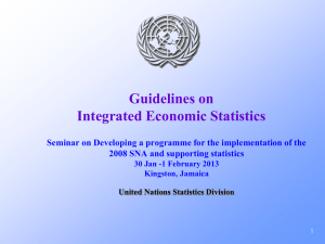 Guidelines on Integrated Economic Statistics 2008 SNA and supporting statistics