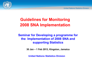 Guidelines for Monitoring 2008 SNA Implementation Seminar for Developing a programme for