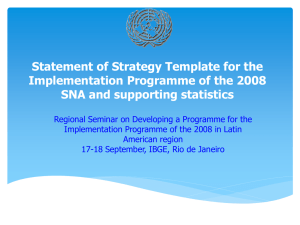 Statement of Strategy Template for the Implementation Programme of the 2008