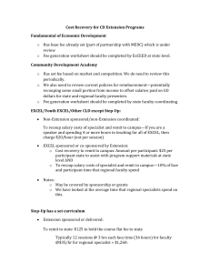 Cost Recovery for CD Extension Programs Fundamental of Economic Development o