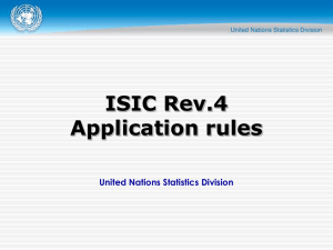 ISIC Rev.4 Application rules United Nations Statistics Division
